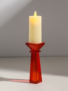 Подсвечник на 1 свечу «Феникс», стекло, оранжевый, d=2.2 см и 4.2 см; 5.5×5.5×16.7 см  (артикул 10955978)  большой выбор товаров оптом и в розницу по низким ценам с доставкой