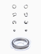 Набор для создания украшений "База" тросик, кримпы, шапочка, протектор, кольца, 61 пред, цв серебро - фото 68179907