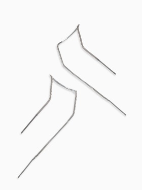 Серьги протяжка «Цепочка», цвет серебро