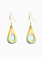 Серьги висячие «Капля», голубые в золоте - фото 68179929
