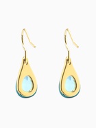 Серьги висячие «Капля», голубые в золоте - Фото 3