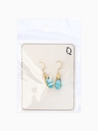 Серьги висячие «Капля», голубые в золоте - Фото 6