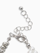 Браслеты из бусин «Жемчужный узел», 17+5 см, бусины № 7, белый в серебре - фото 68179935