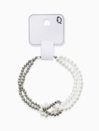 Браслеты из бусин «Жемчужный узел», 17+5 см, бусины № 7, белый в серебре - фото 68179936