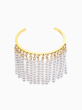 Браслет жемчужный «Кольцо», белый в золоте