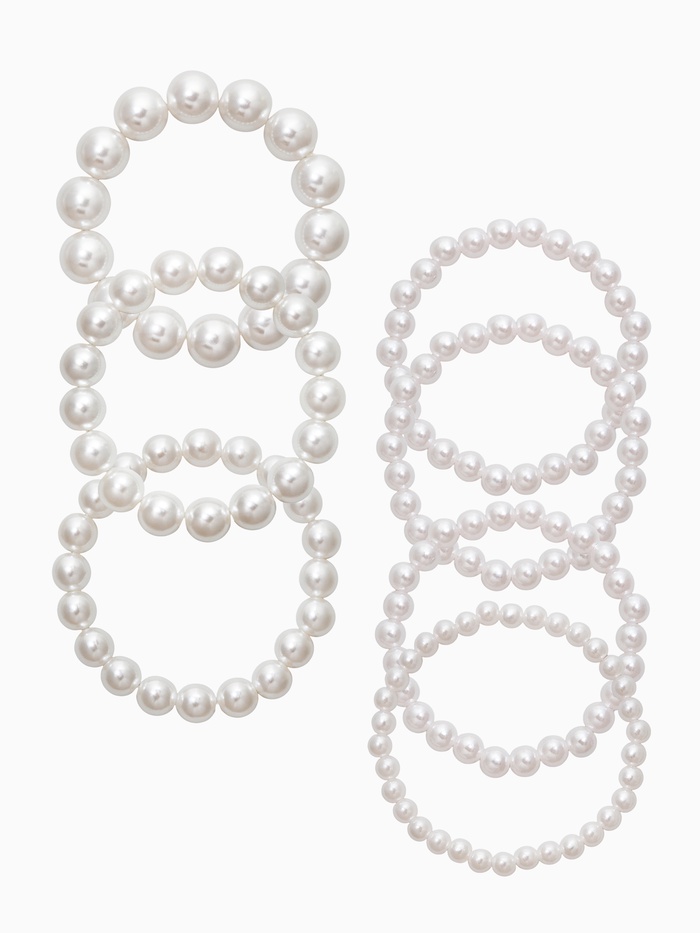 Браслеты из бусин «Жемчужный облик», набор 7 шт. бусины №6.8.10.14, белый
