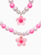 Набор детских украшений «Выбражулька. Цветок», 4 предмета: клипсы, кольцо, бусы, браслет, розовый, белый - фото 68179951
