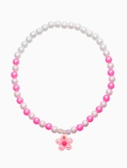 Набор детских украшений «Выбражулька. Цветок», 4 предмета: клипсы, кольцо, бусы, браслет, розовый, белый - фото 68179952