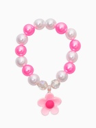 Набор детских украшений «Выбражулька. Цветок», 4 предмета: клипсы, кольцо, бусы, браслет, розовый, белый - фото 68179953