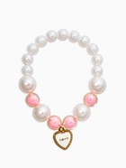 Набор детских украшений «Выбражулька. Нежность», 4 предмета: клипсы, кольцо, бусы, браслет, розовый, белый - фото 68179961