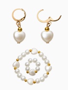 Набор детских украшений «Выбражулька. Стиль в сердце», 4 предмета: клипсы, кольцо, бусы, браслет, белый в золоте - фото 68179972