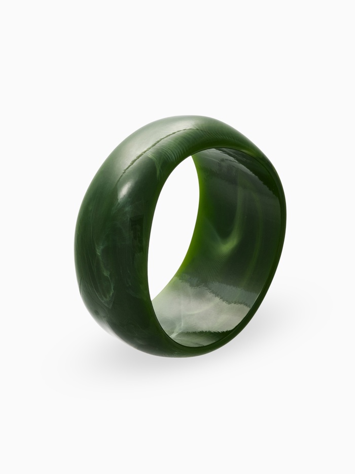 Браслет манжета «Тренд», d=7.5 см, широкий, акрил, зелёный травяной - Фото 1