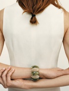 Браслет манжета «Тренд», широкий, акрил, бежево-злёный - фото 68180026