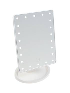 Зеркало с подсветкой KZ-06, 26.5×16×12 см, 22 диода, сенсорная кнопка, белое