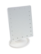 Зеркало с подсветкой KZ-06, 26.5×16×12 см, 22 диода, сенсорная кнопка, белое - фото 809458062