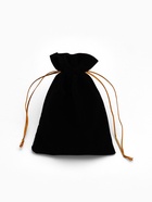 Набор мешочков бархатных 50 шт. 9×12, чёрный с золотым шнурком - фото 68975845