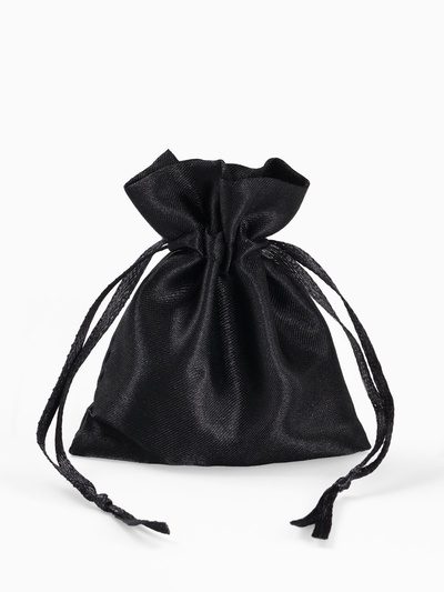 Набор подарочных атласных мешочков 50 шт. 7×7 см, чёрный