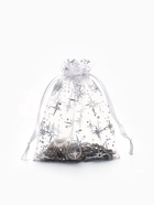 Набор мешочков подарочных «Звёздное сияние», 100 шт. 10×12 см, белый с серебром - фото 68180074