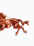 УЦЕНКА Брошь "Лошадь", конь степной, цвет коричневый в золоте - Фото 3