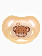 Светящаяся соска-пустышка анатомическая, силикон, от 0 мес., «Мишка», бежевая 10682434