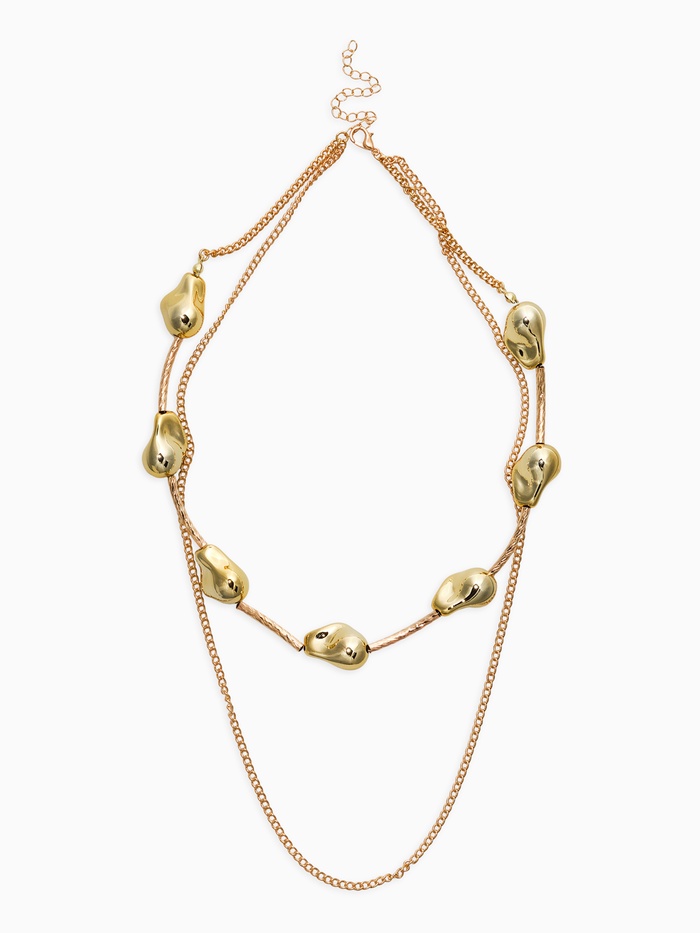 Колье цепочка «барокко», 2 яруса, цвет золото - Фото 1