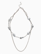 Колье цепочка «барокко», 2 яруса, цвет серебро - Фото 1