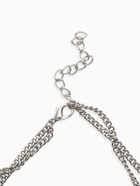 Колье цепочка «барокко», 2 яруса, цвет серебро - фото 68180098