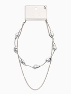 Колье цепочка «барокко», 2 яруса, цвет серебро - Фото 4