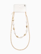 Колье цепочка «Жемчуг барокко», удлиненное, 2 яруса, белое в золоте - фото 68180104