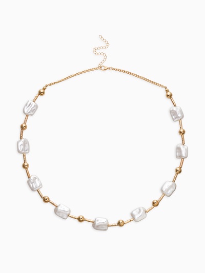 Бусы «Жемчуг. Майорика прямоугольник», L=55 см, белые в золоте