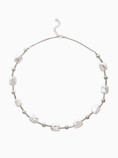Бусы «Жемчуг. Майорика прямоугольник», L=55 см, белые в серебре