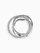 Зажим для платка «Круг», белый в серебре - фото 68180122