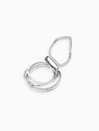 Зажим для платка «Круг», белый в серебре - фото 68180124