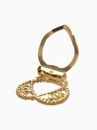 Зажим для платка «Три нити», белый в золоте - фото 68180130