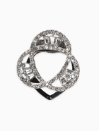 Зажим для платка «Три нити», белый в серебре - фото 68180132