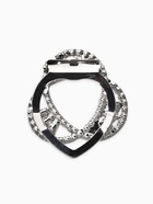 Зажим для платка «Три нити», белый в серебре - фото 68180133