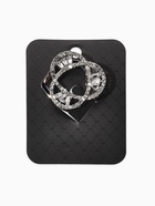 Зажим для платка «Три нити», белый в серебре - фото 68180135