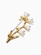 Брошь «Цветы Ландышей», бело-зелёная в золоте - Фото 2