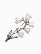 Брошь «Цветы Ландышей», бело-зелёная в серебре - Фото 2