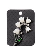 Брошь «Цветы Ландышей», бело-зелёная в серебре - фото 68180147