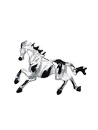 Брошь «Лошадь. Конь в яблочко», чёрно-серебристая в серебре - фото 68180152