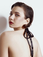 Серьги акрил «Круг», коричневый в золоте 10936421