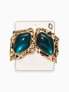 Серьги акрил «Ромб ажур», голубой в золоте - Фото 4