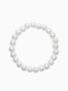 Браслеты из бусин «Стильный жемчуг», набор 5 шт. бусины №8 и 16, белый в золоте - фото 68180237