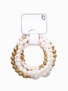 Браслеты из бусин «Стильный жемчуг», набор 5 шт. бусины №8 и 16, белый в золоте - фото 68180238