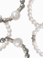 Браслеты из бусин «Стильный жемчуг», набор 5 шт. бусины №8 и 16, белый в серебре - фото 68180240