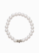 Браслеты из бусин «Стильный жемчуг», набор 5 шт. бусины №8 и 16, белый в серебре - фото 68180242