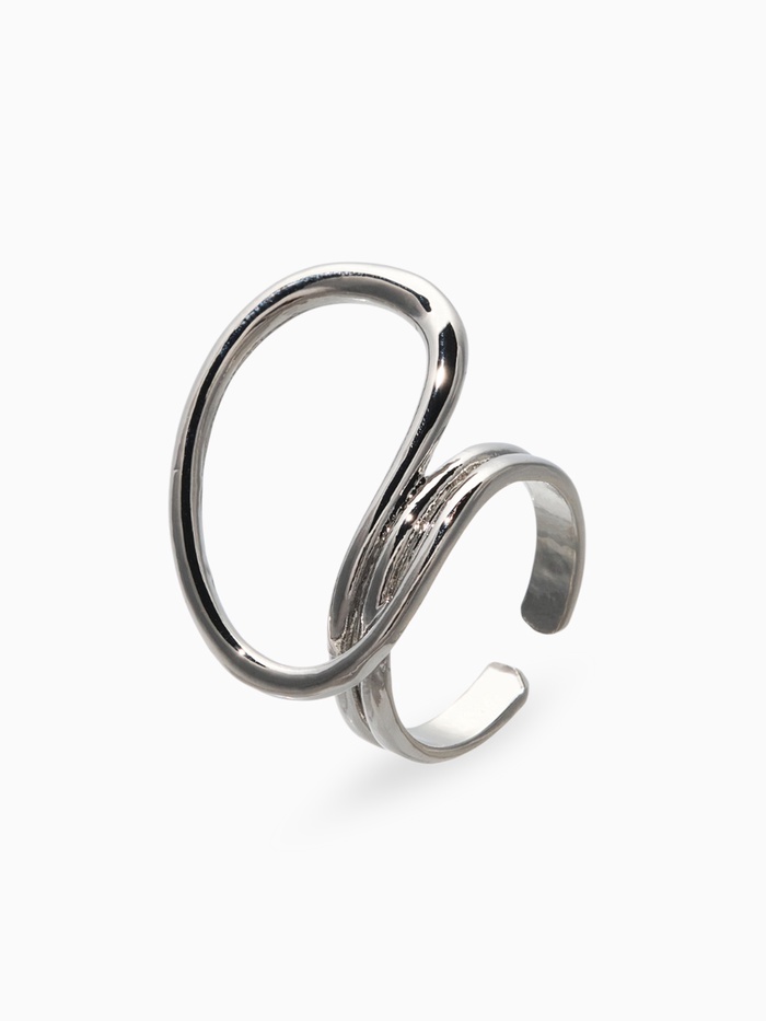 Кольцо металл «Спираль», цвет серебро, безразмерное