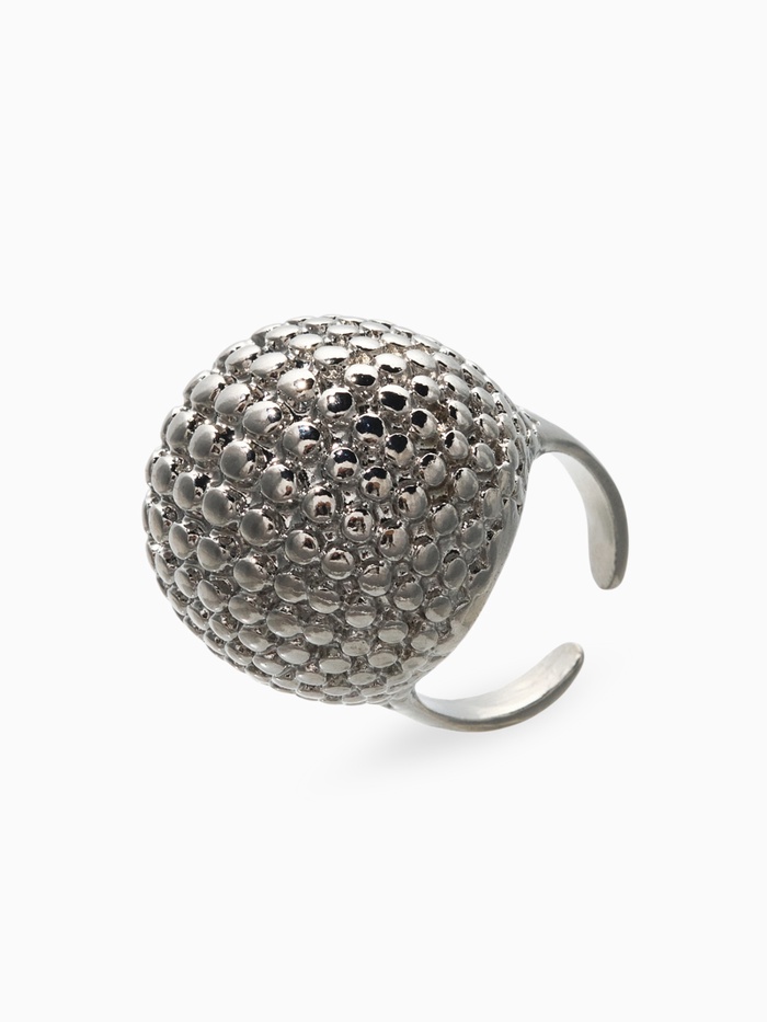 Кольцо металл «Шар сетка», цвет серебро, безразмерное