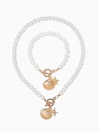 Набор 2 предмета: бусы. браслет «Жемчуг. Ракушка вонголе», L=18/42 см, №8, белый в золоте - фото 68180257